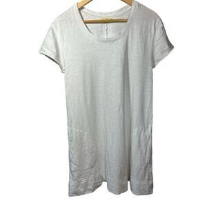 Nation LTD Thick Slub Tee Dress Tshirt Pockets XS White